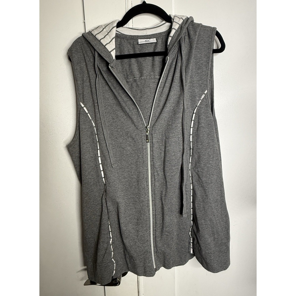 Princess Cruises XXL Gray Sleeveless Hooded Vest Zip Front
